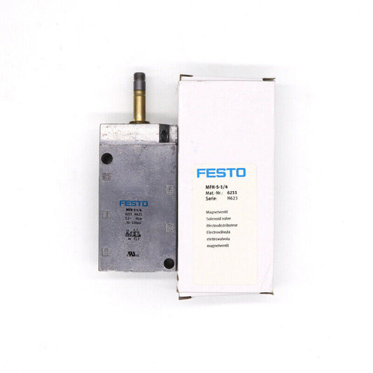 New Original FESTO MFH-5-1/4 6211 Solenoid Valve 5/2-way 1/4"