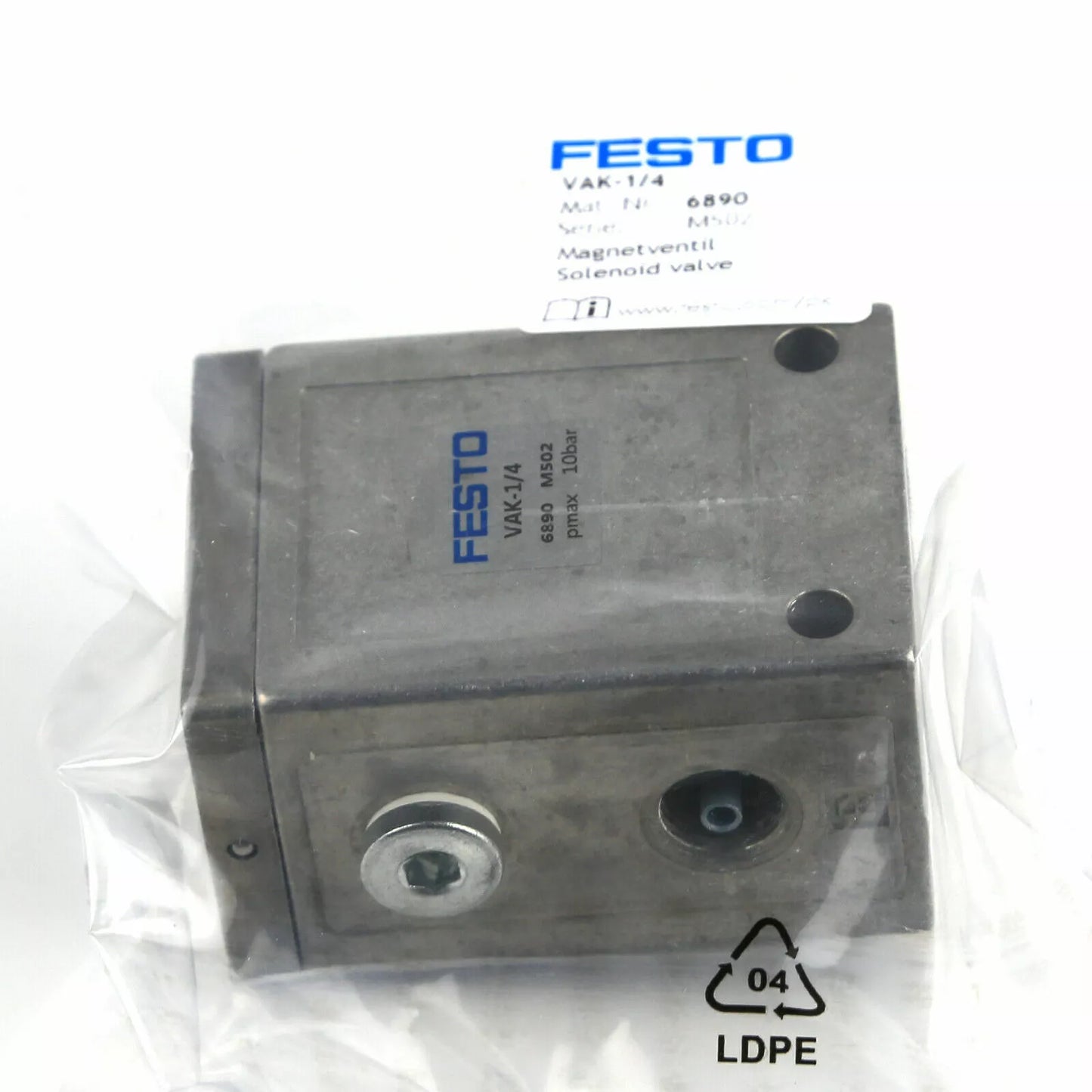 New In Box FESTO VAK-1/4 6890 Vacuum Generator